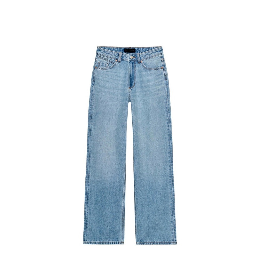 Zara Premium Denim Collection Light Wash Straight Leg Jeans Womens Size 4 EUR 36